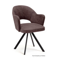 ARMLEHNSTUHL (8er-Set) Debor 59x87x61 Schwarz/Braun - Schwarz/Braun, Kunststoff (61/87/59cm) - 58aufmkessel