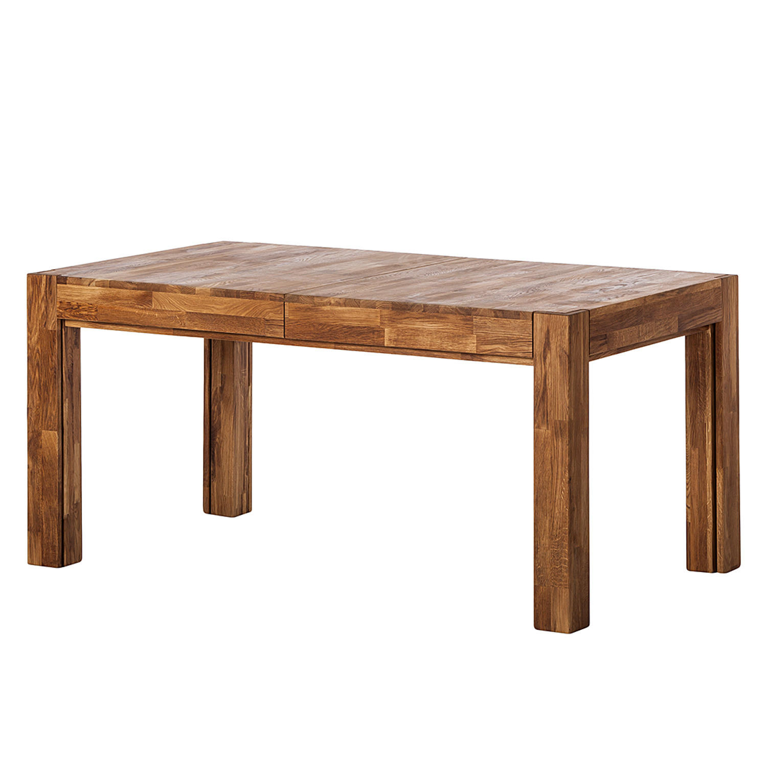 ESSTISCH - Eiche massiv - Eichefarben, Holz (90/160/76cm) - home24