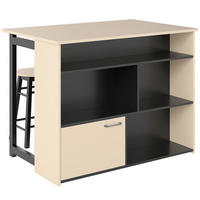 BARTISCH mit Barhocker Set, 3-teiliges Bartisch Set mit Klappbarer Tischplatte - Multicolor, Holz (70/89.5/116cm) - HOMCOM