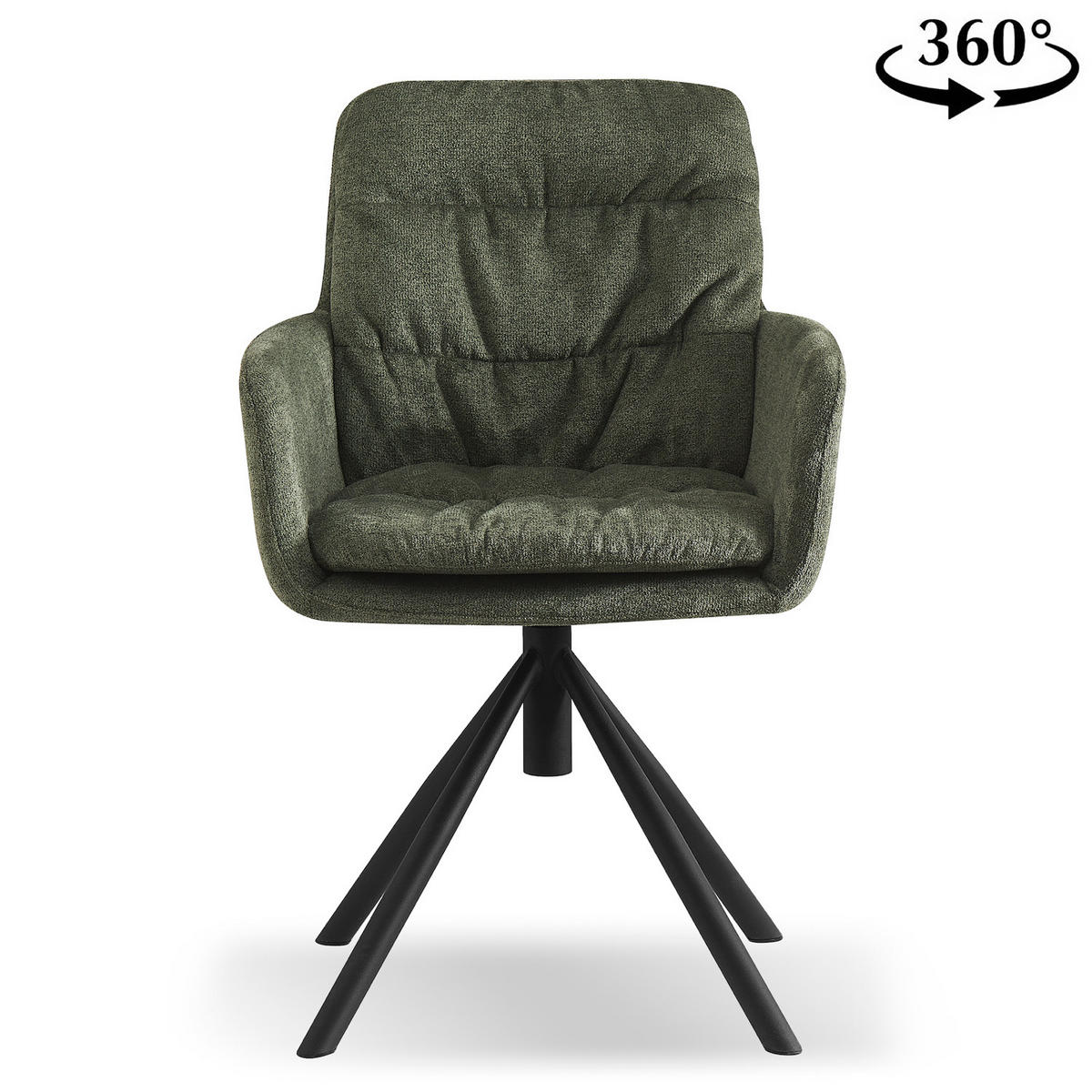 ARMLEHNSTUHL CAZAR Grün - Grün, Textil/Metall (57/90/68cm) - B&D Home
