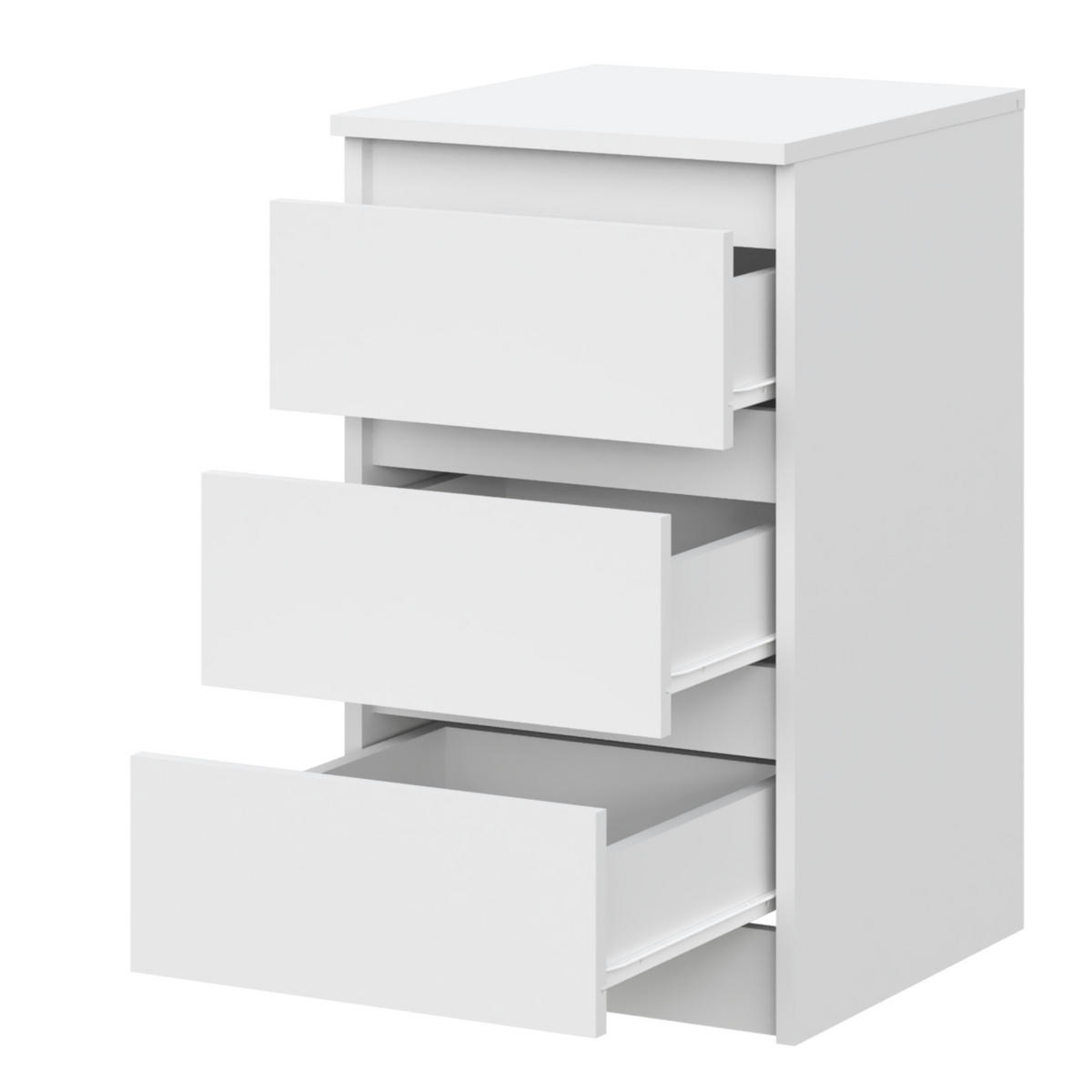 SIDEBOARD SOLA KOM3-3S Schubladen Weiß - Weiß, Holzwerkstoff/Kunststoff (40/69/43cm) - Komodee