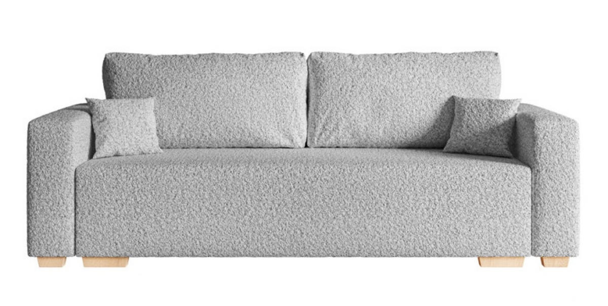 SOFA Grau SOFIA Stoff Bouclé Drei-Sitzer - Grau, Textil (236/92/85cm) - Sepro Meble