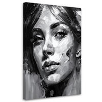 LEINWANDBILD Menschen & Charaktere 80x120cm - Schwarz, Textil (80/120cm) - Feeby