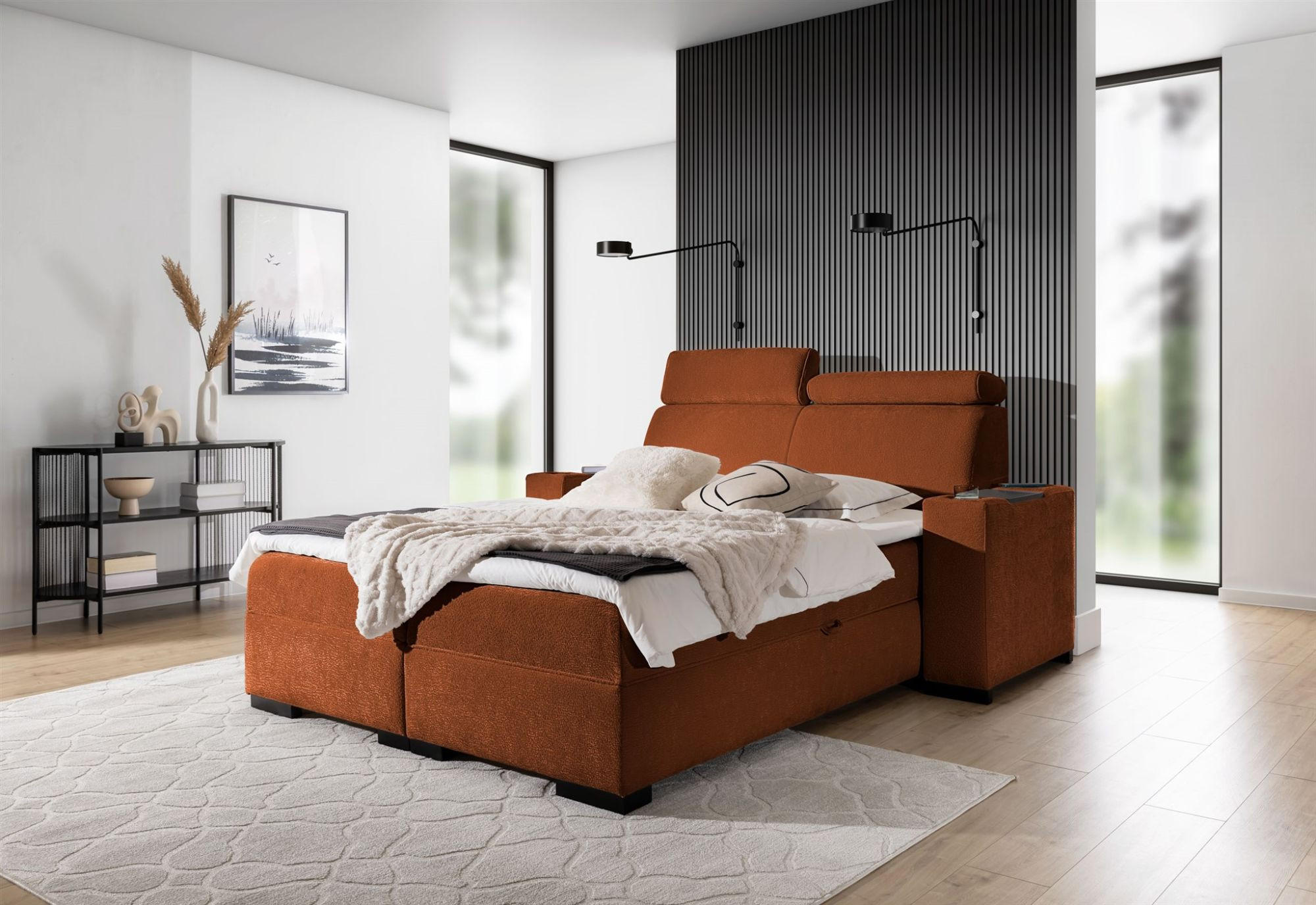 BOXBETT Nestor Dress Me Set.2 - Rotbraun, Holzwerkstoff/Textil (120/200cm) - Fun Möbel