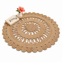 TEPIH prirodna okrugli juta ručno tkan 60 cm - boje pijeska, tekstil (60/60cm) - Relaxdays