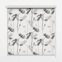 VNÚTORNÁ roleta - okenná roleta - roleta - 100x180 cm - Kreslené kvety - sivá, plast (100/180/0.5cm) - TULUP