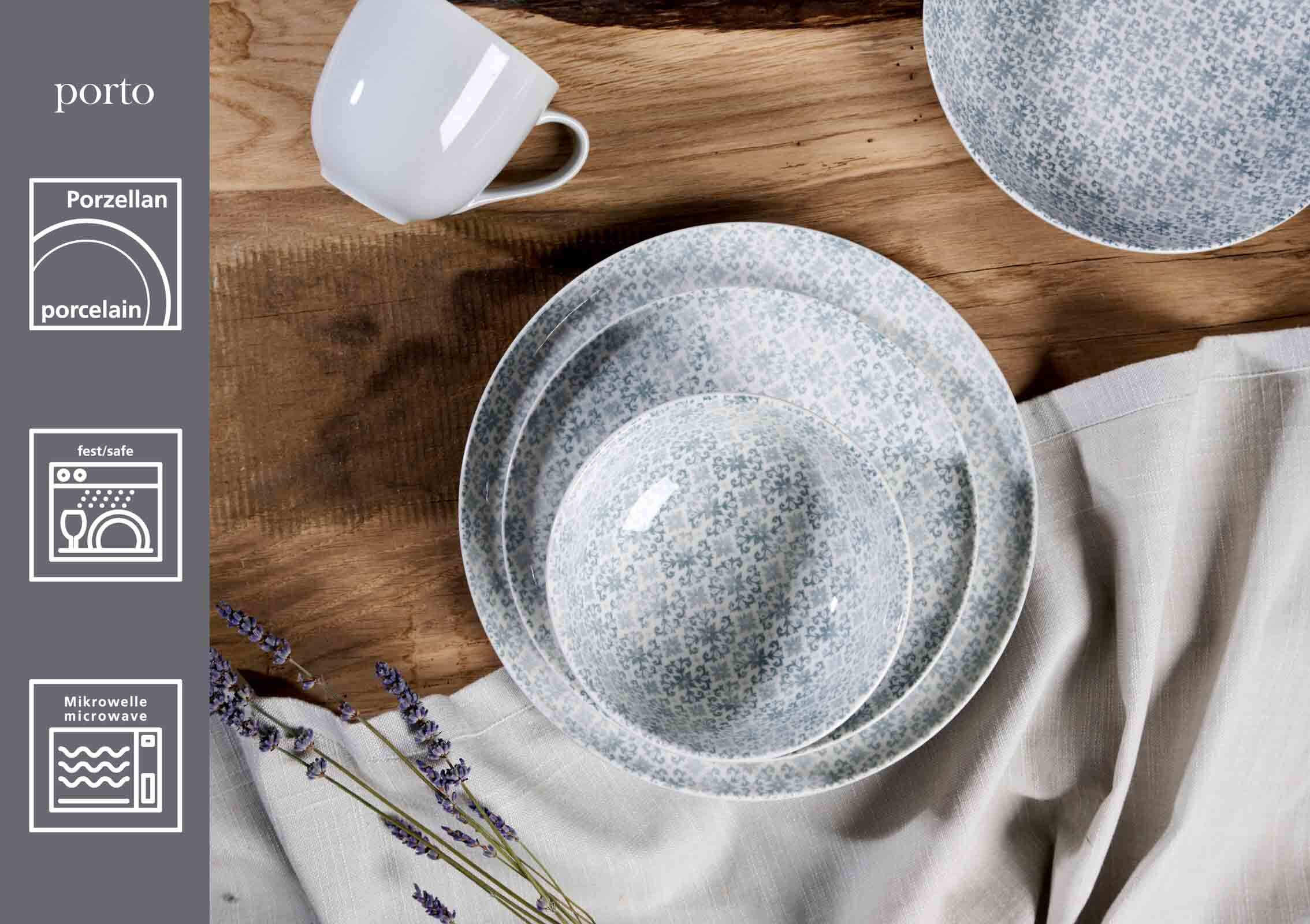 SUPPENTELLER Porto grau ø 21,5 cm 6er Set - Grau, Keramik (21.5cm) - Ritzenhoff Breker