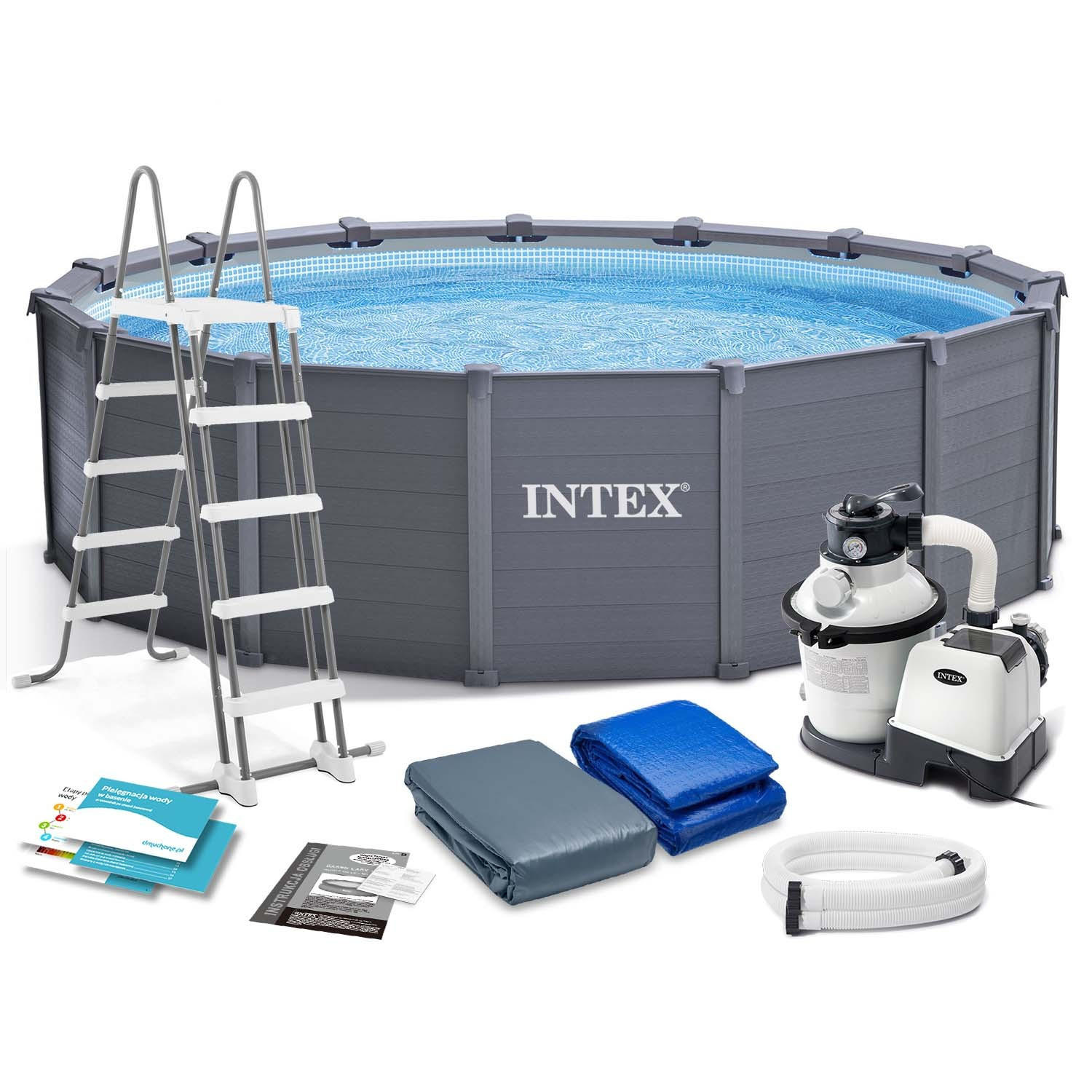 POOL SET 478 x 124 cm, 11in1 - 26384 - Blau, Textil (478/124cm)