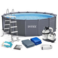POOL SET 478 x 124 cm, 11in1 - 26384 - Blau, Textil (478/124cm)