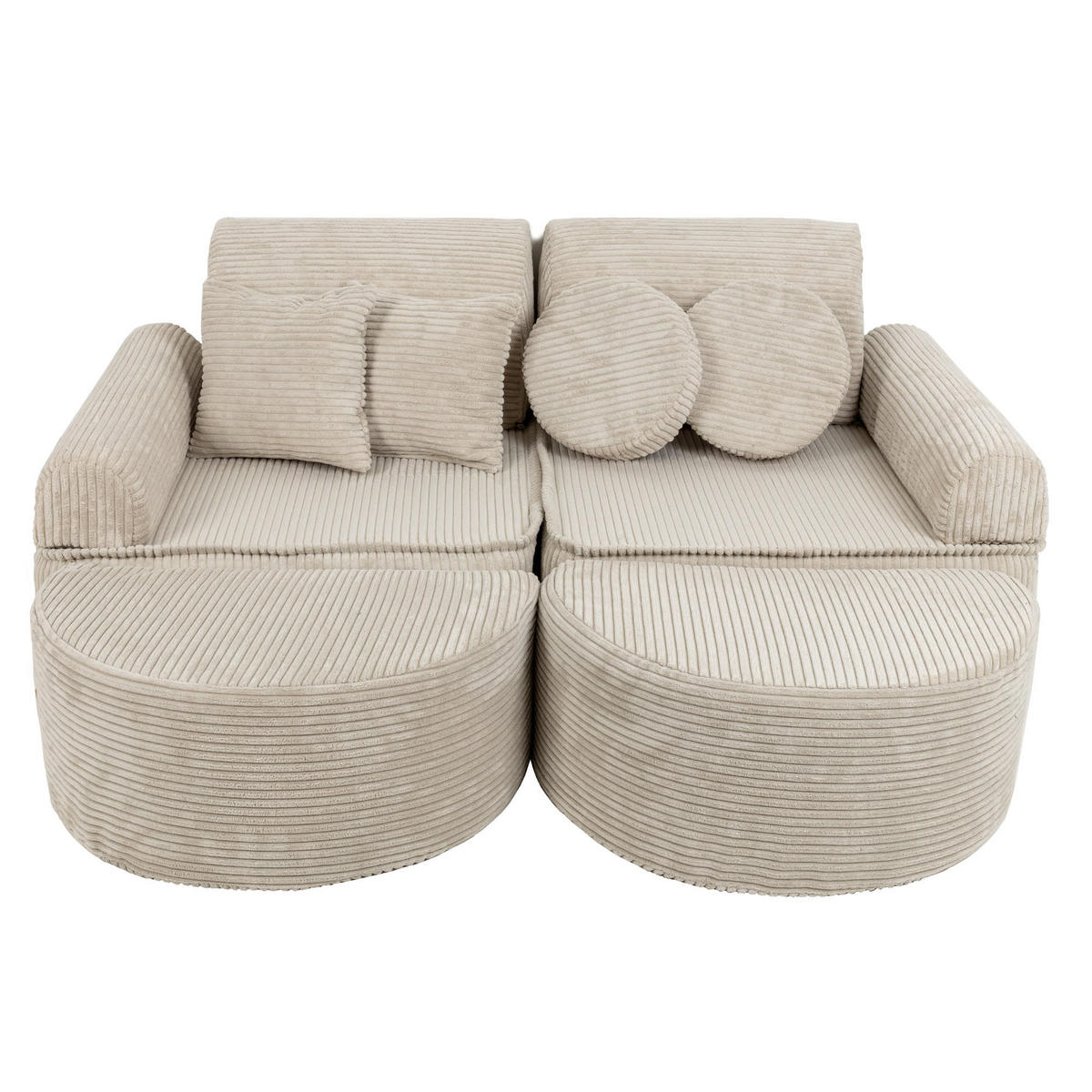 KINDERSOFA, Aesthetic, Pocket Max, Ecru - Ecru, Textil (120/25/60cm) - MeowBaby