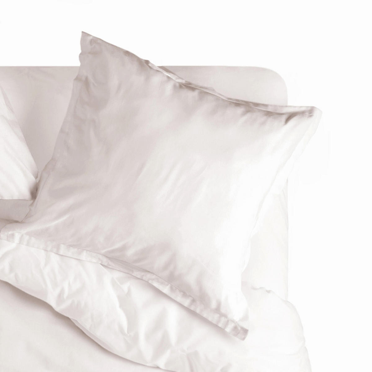 KISSENBEZUG basic 200 tc 60x60 cm (x2) weiss - Weiß, Textil (60/60cm) - Happy Friday
