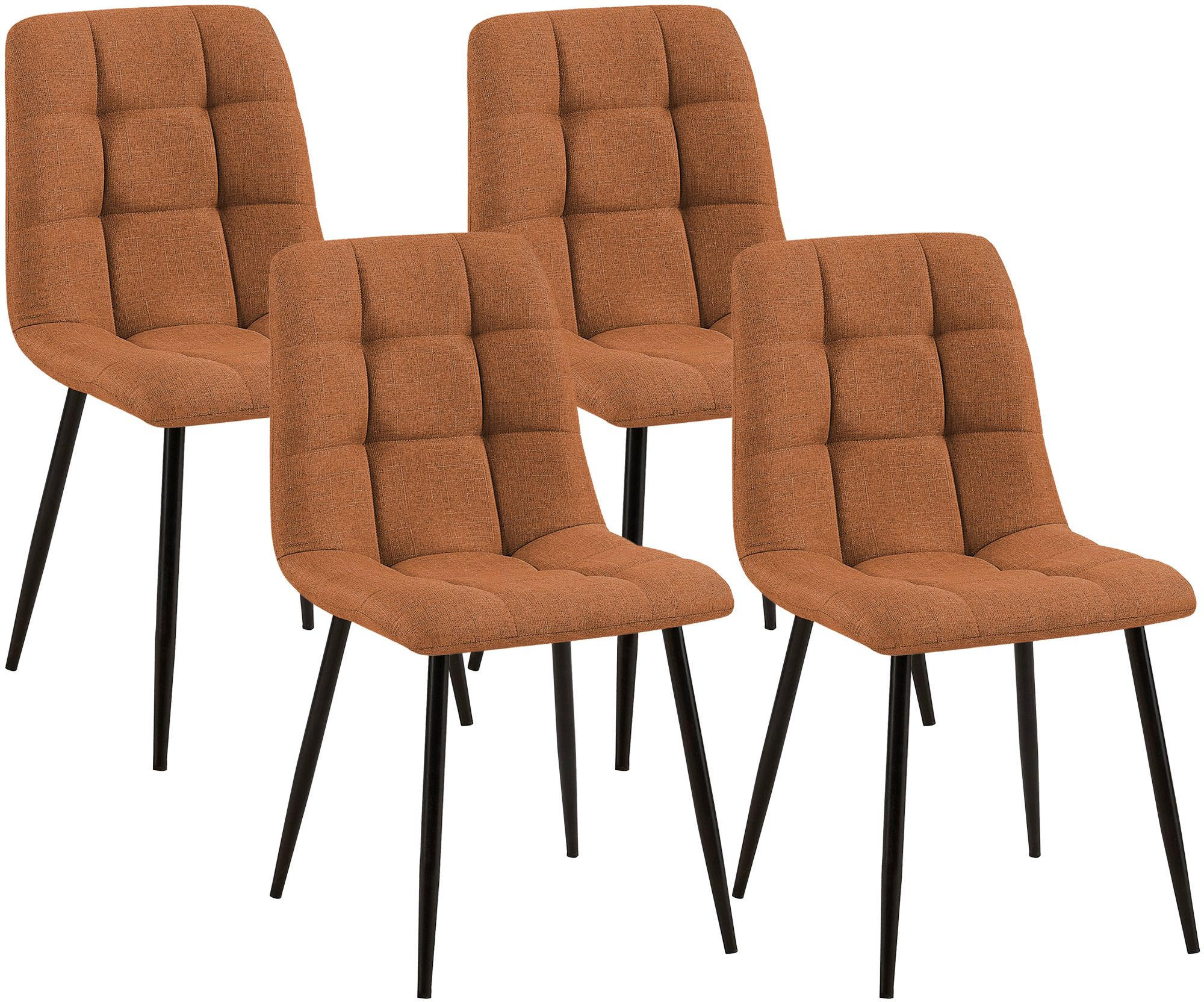 STUHL 4 Stoff Orange - Schwarz/Orange, Textil/Metall (45/84/55cm) - CLP