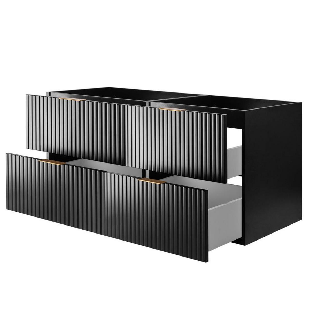 WASCHBECKUNTERSCHRANK Schwarz matt/Craft Eiche 120/57/46 cm - Schwarz, Holzwerkstoff (120/57/46cm) - Rodan