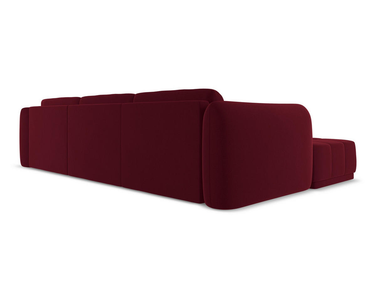 ECKSOFA Links Samt Stoff Rot - Bordeaux/Rot, Kunststoff/Textil (170/290cm) - Makamii