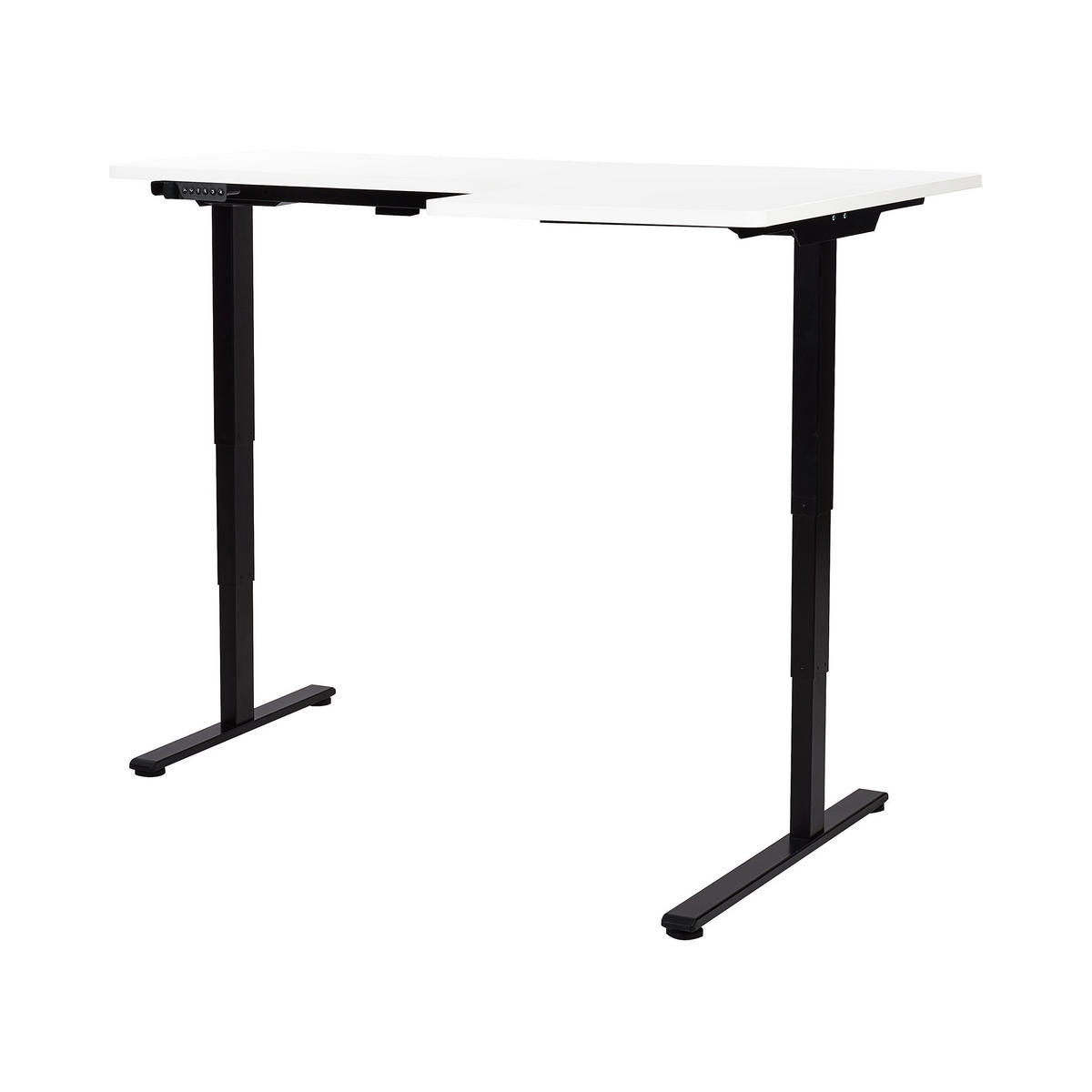 SCHREIBTISCH 160x60 cm elektrisch Schwarz/Weiß Destines - Schwarz/Weiß, Holzwerkstoff (109/160/60cm) - Beliani