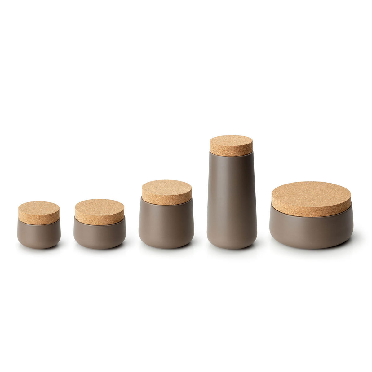 KERAMIKDOSE mit Korkdeckel, Matt Taupe, Ø 20 x 12 cm - Beige, Keramik (20/11/20cm) - Continenta