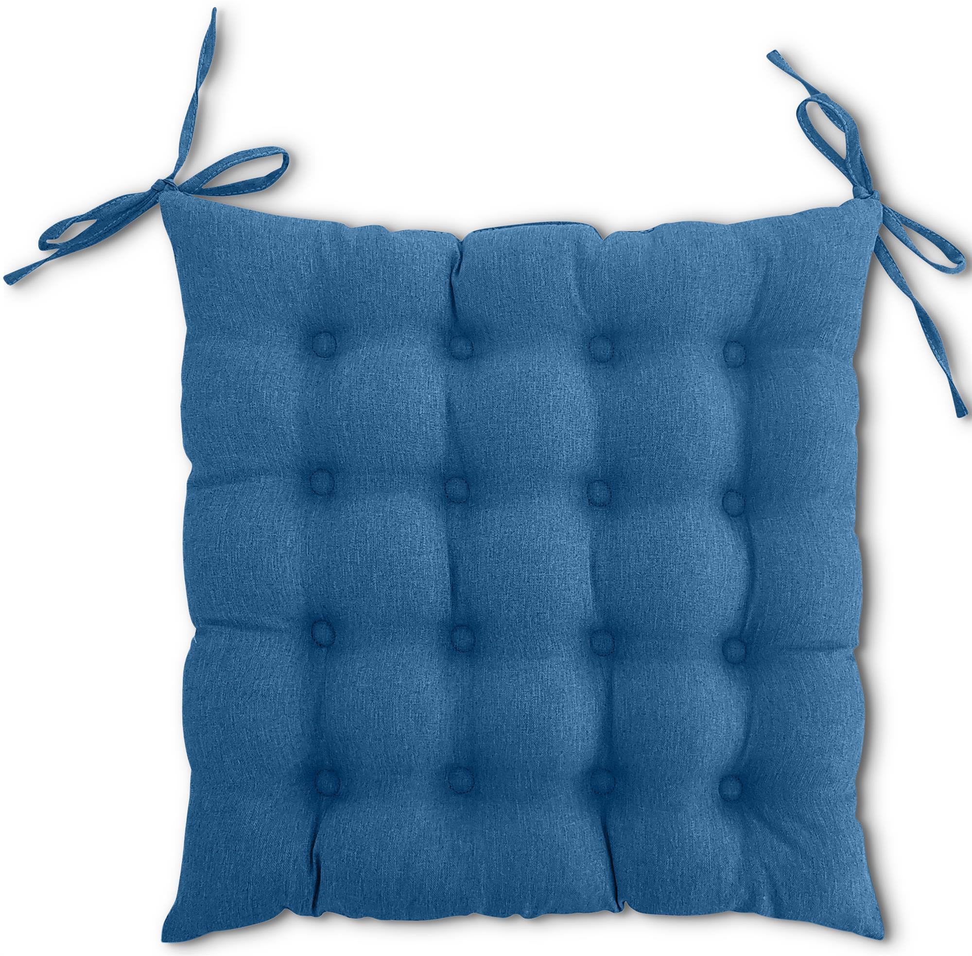 SITZKISSEN 16-Punkt türkis 40/40 cm mit Steppung und Halte-Bändern - Türkis, Textil (40/40/4cm) - wometo
