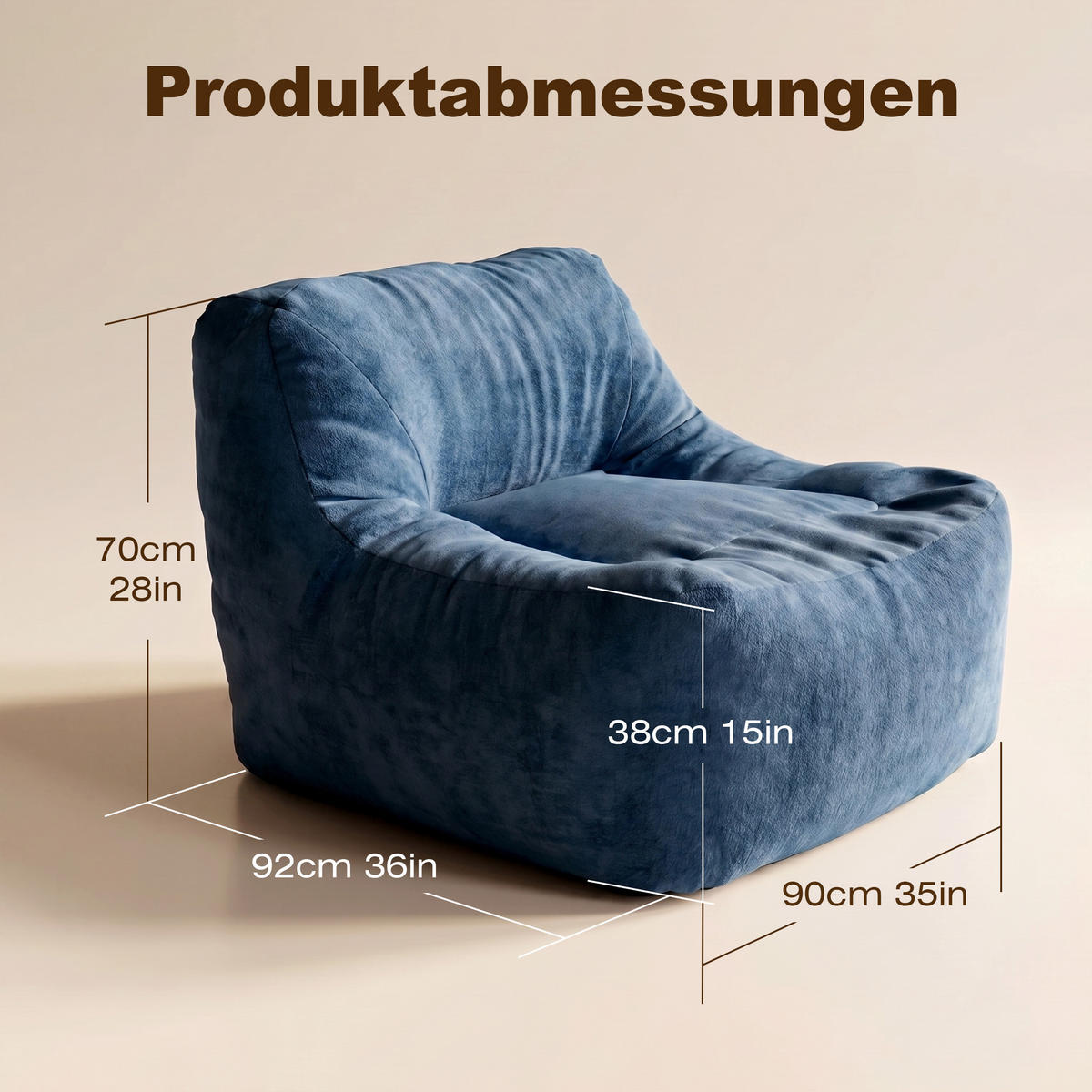 EINZELSOFA 4361 - Blau, Textil (90/38/92cm) - Vercart