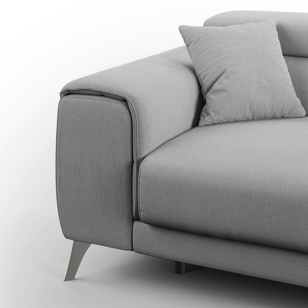 LINEARSOFA Fusion - Grau, Textil (185/73/102cm) - Divani.store