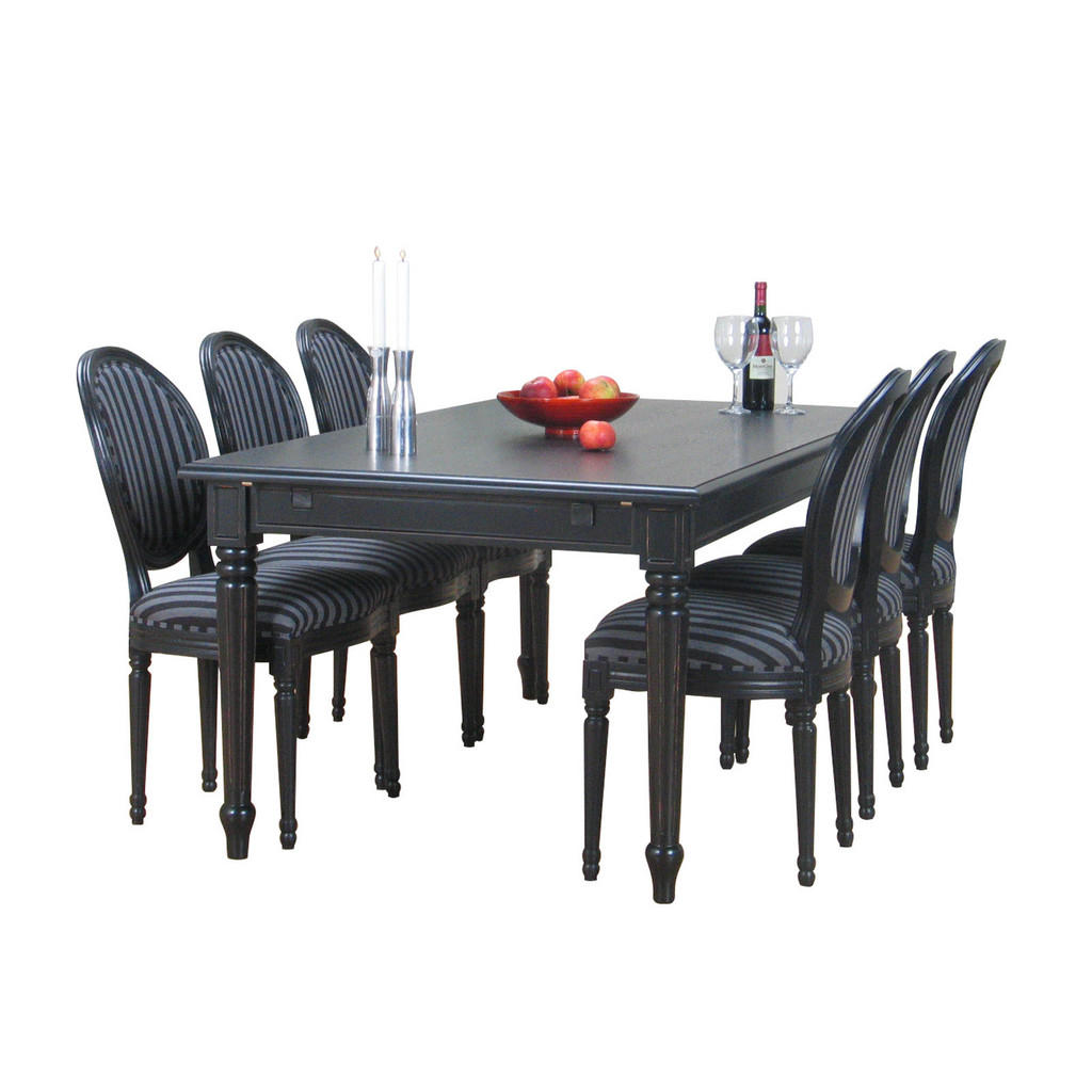 MATGRUPP Amaretta för 6 personer utdragbar 180 x 100 x 75 cm – svart