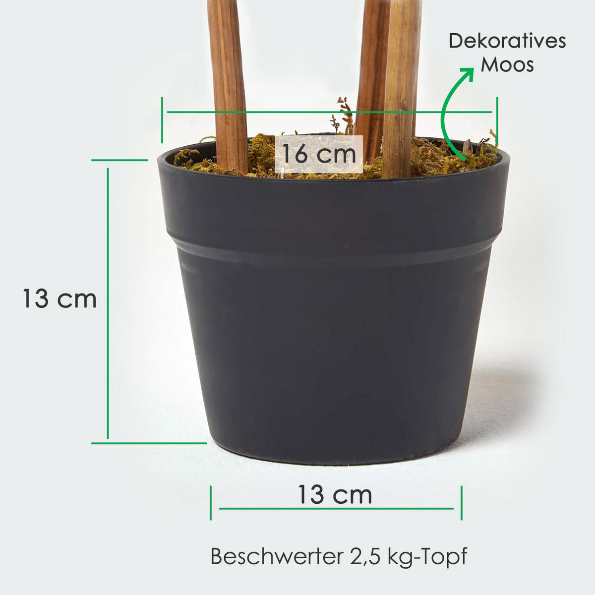 KUNSTBAUM Bambus, 95 cm - Grün, Kunststoff (95cm) - Homescapes