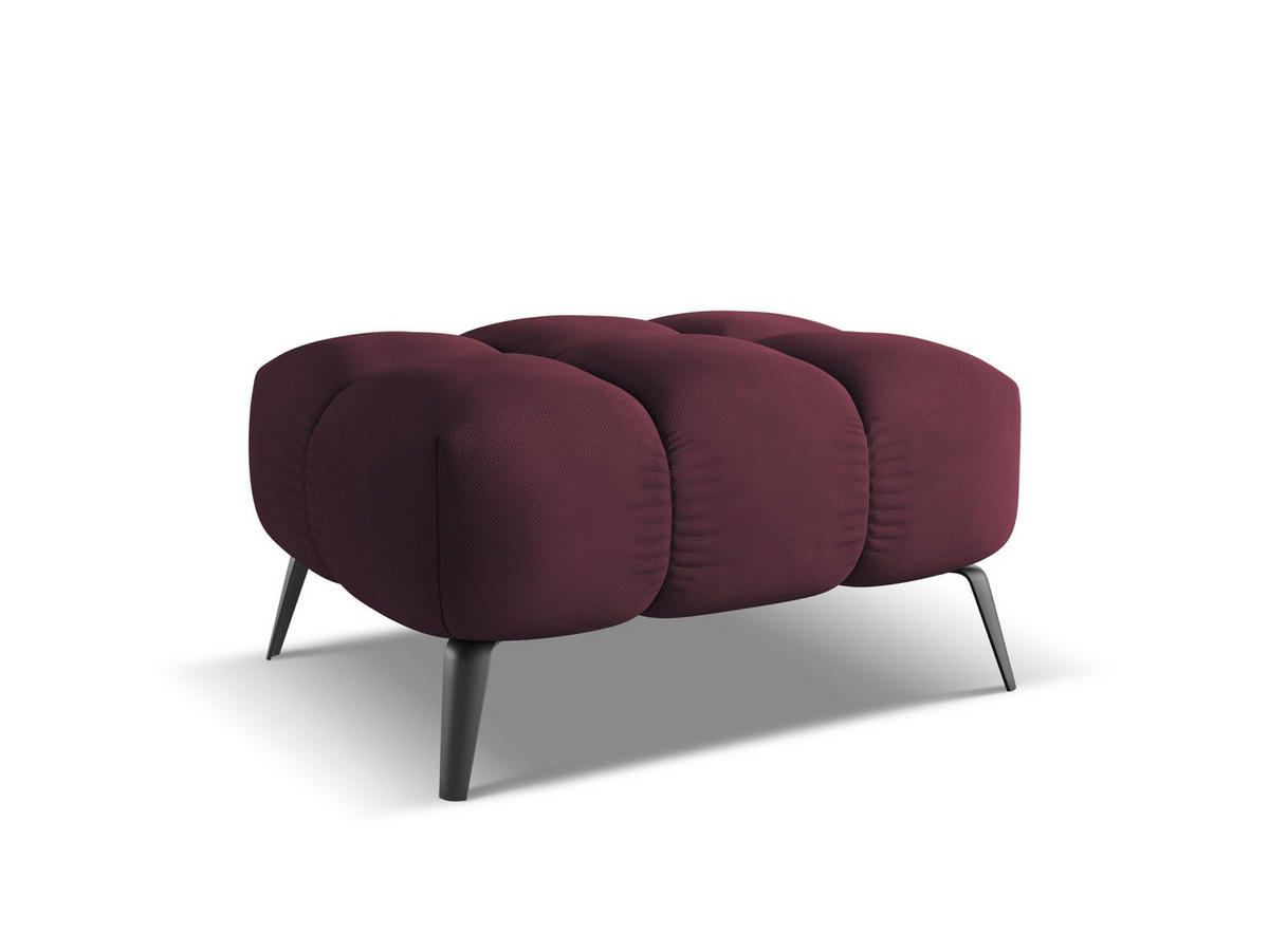 POUF Chenille Stoff Rot - Rot/Weinrot, Textil/Metall (78/41/60cm) - Makamii
