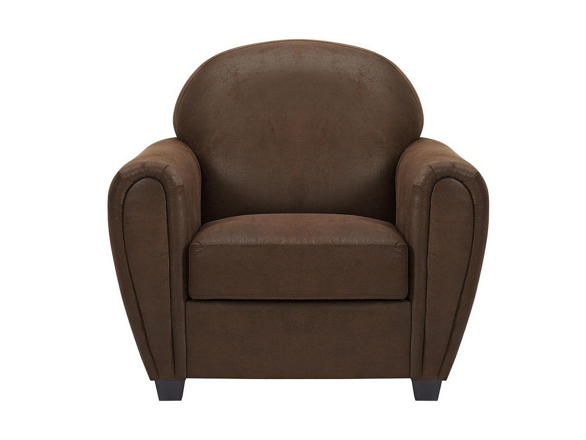 COUCHGARNITUR mit Sessel - 4 Personen - Stoff, Stoff - Braun VICTORY - Braun, Textil (170/89/91cm) - Vente-Unique