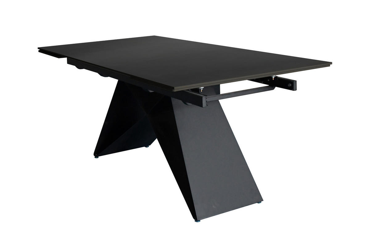 ESSTISCH MILLIE - Dunkelgrau/Schwarz, Keramik (90/180/76cm) - SAM