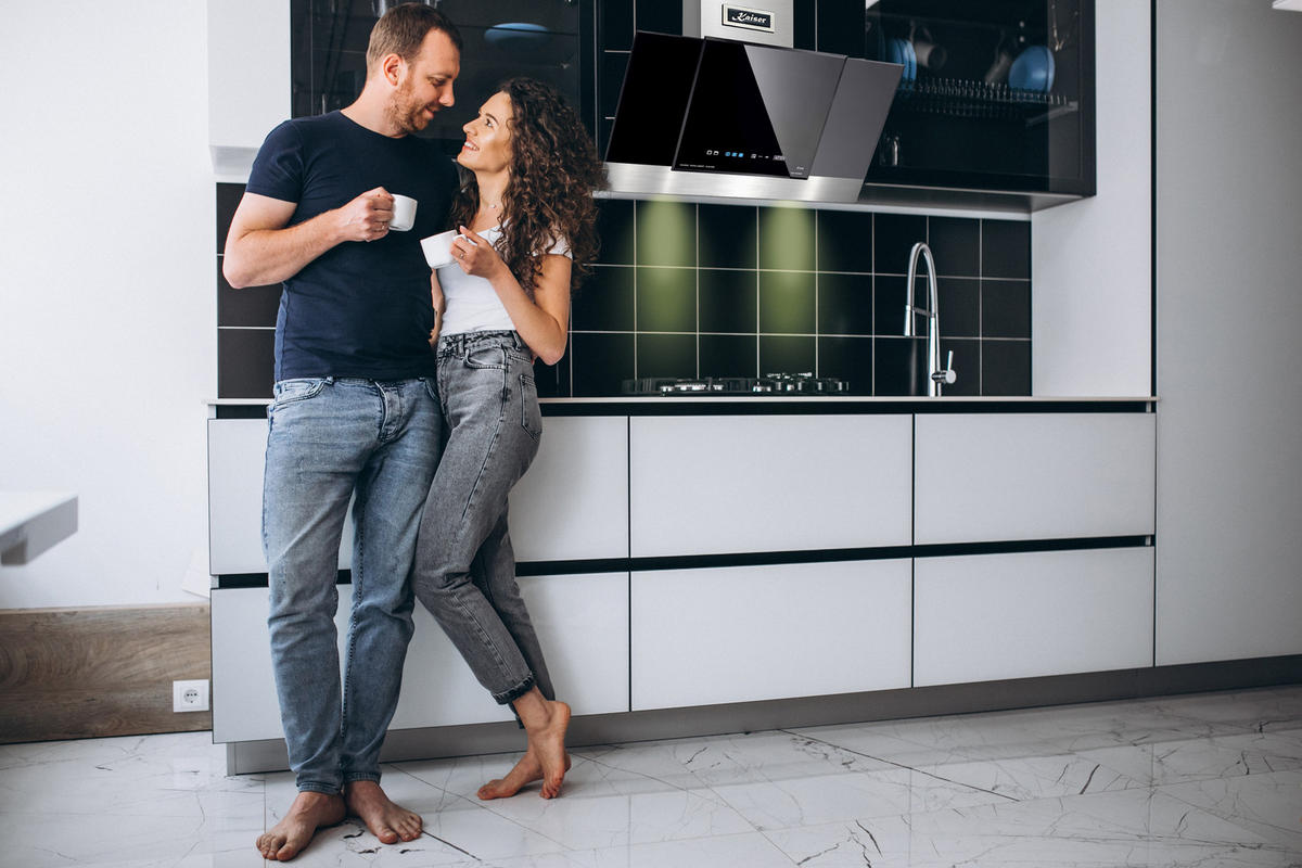 DUNSTABZUGSHAUBE AT 8438 F Eco 80 cm Schwarz - Schwarz, Glas (80/78/37.5cm) - Kaiser Küchengeräte