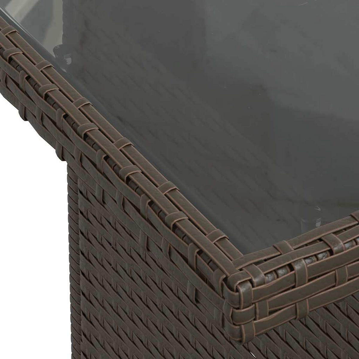 GARTENTISCH Mit Glasplatte Braun 100/55/73 Cm Poly Rattan - Braun, Kunststoff (100/55/73cm) - vidaXL