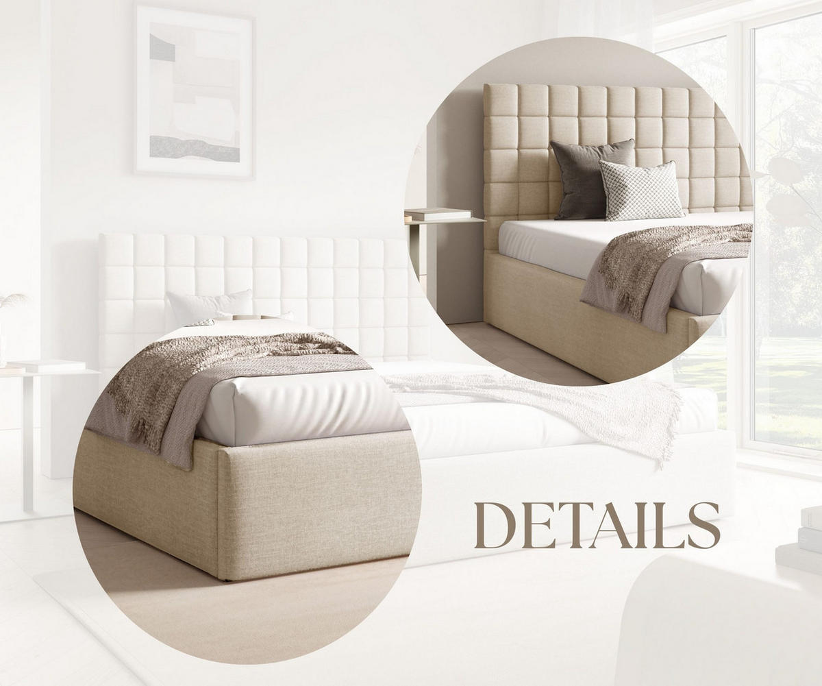 POLSTERBETT BEZA III - Creme - Creme, Holz/Textil (160/200cm) - AN-Moebel 4u