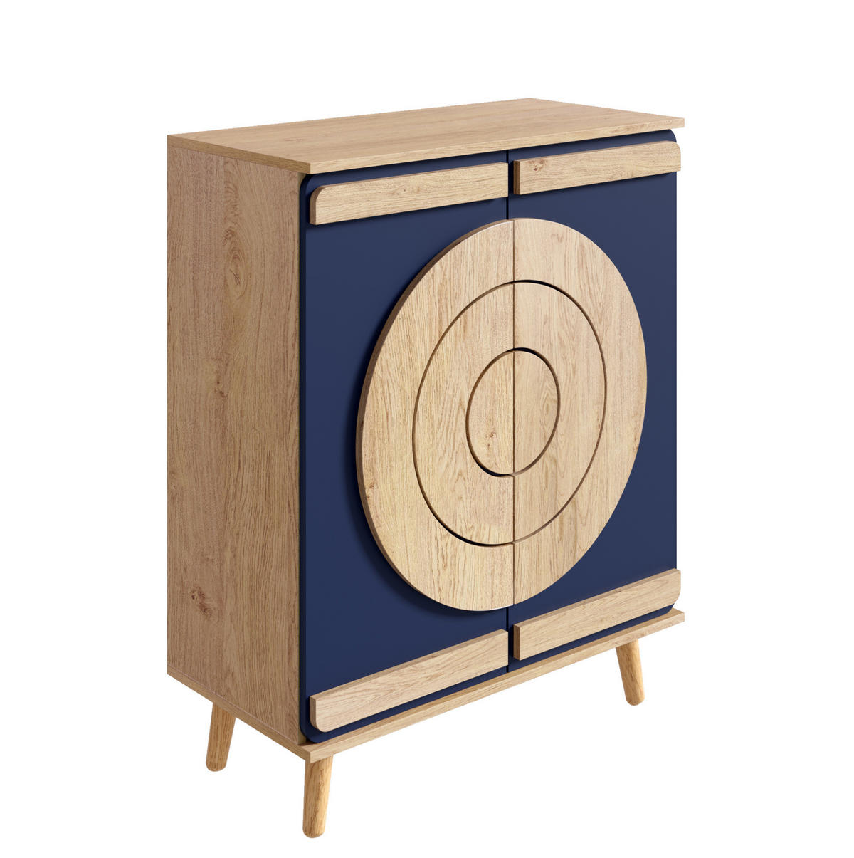 SCHUHSCHRANK aus Spanplatte 76x37x98,5cm in Blau mit Türen - Blau, Holzwerkstoff (76/98.5/37cm) - Modfu