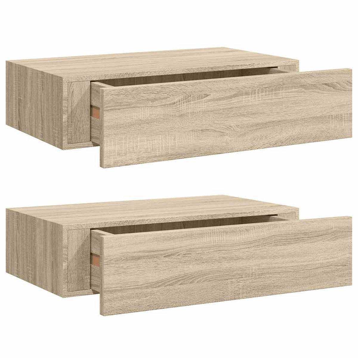 HÄNGEELEMENT mit Schublade 2-teilig 40/23,5/10 cm aus MDF Eichen-Optik Dekor - Braun, Holzwerkstoff (40/10/23.5cm) - vidaXL