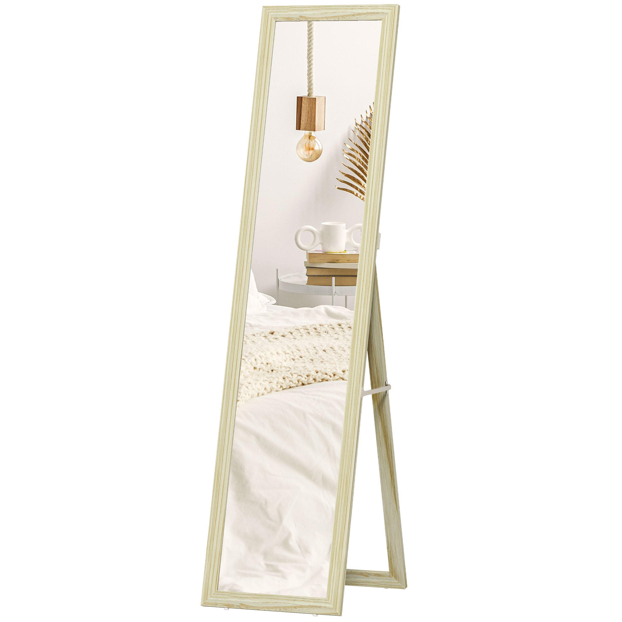 STANDSPIEGEL DE-17946 rechteckig mit Stand- & Wandmontage Natur - Naturfarben, Holzwerkstoff (37/154/1cm) - ComfortXL