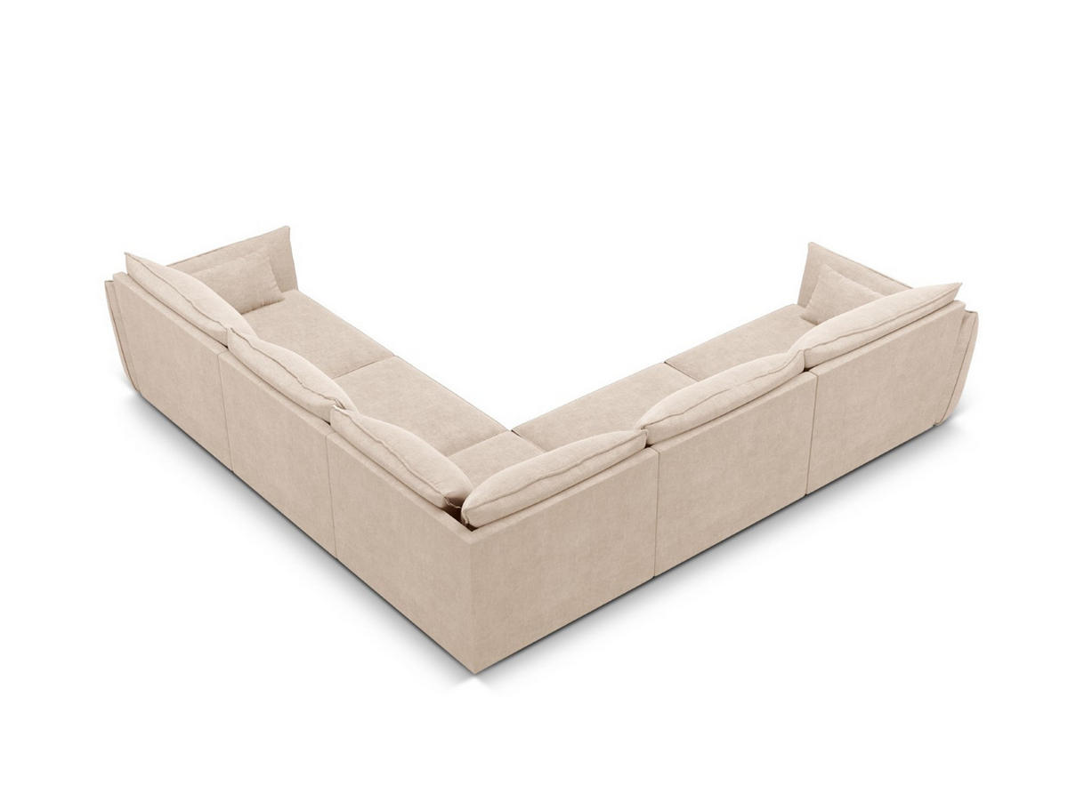 WENDBARES-ECKSOFA Kaelle aus Chenille-Stoff beige 7 Sitzplätze - Beige, Textil (286/286cm) - Micadoni