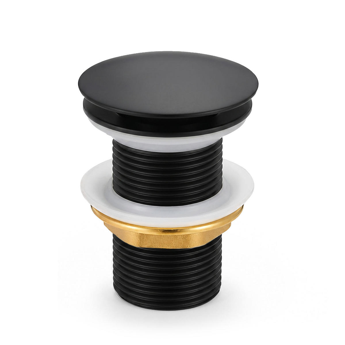 CLICK-CLACK-ABLAUFVENTIL Schwarz - Schwarz, Metall (6.6/10.2/10.2cm) - Akord