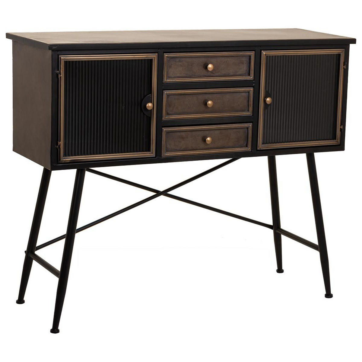 ANRICHTE 122x42x100 cm - Braun, Metall (122/100/42cm) - Wanderlust