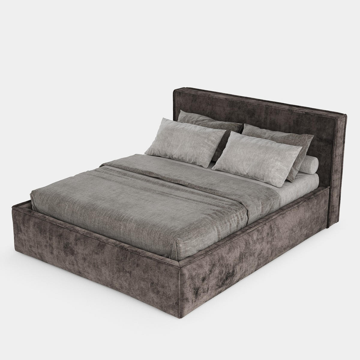 POLSTERBETT Sato mit Stauraum 160/200 cm Braun im Terra NW Stoff - Schwarz/Naturfarben, Holz/Holzwerkstoff (160/200cm) - AltaBeds