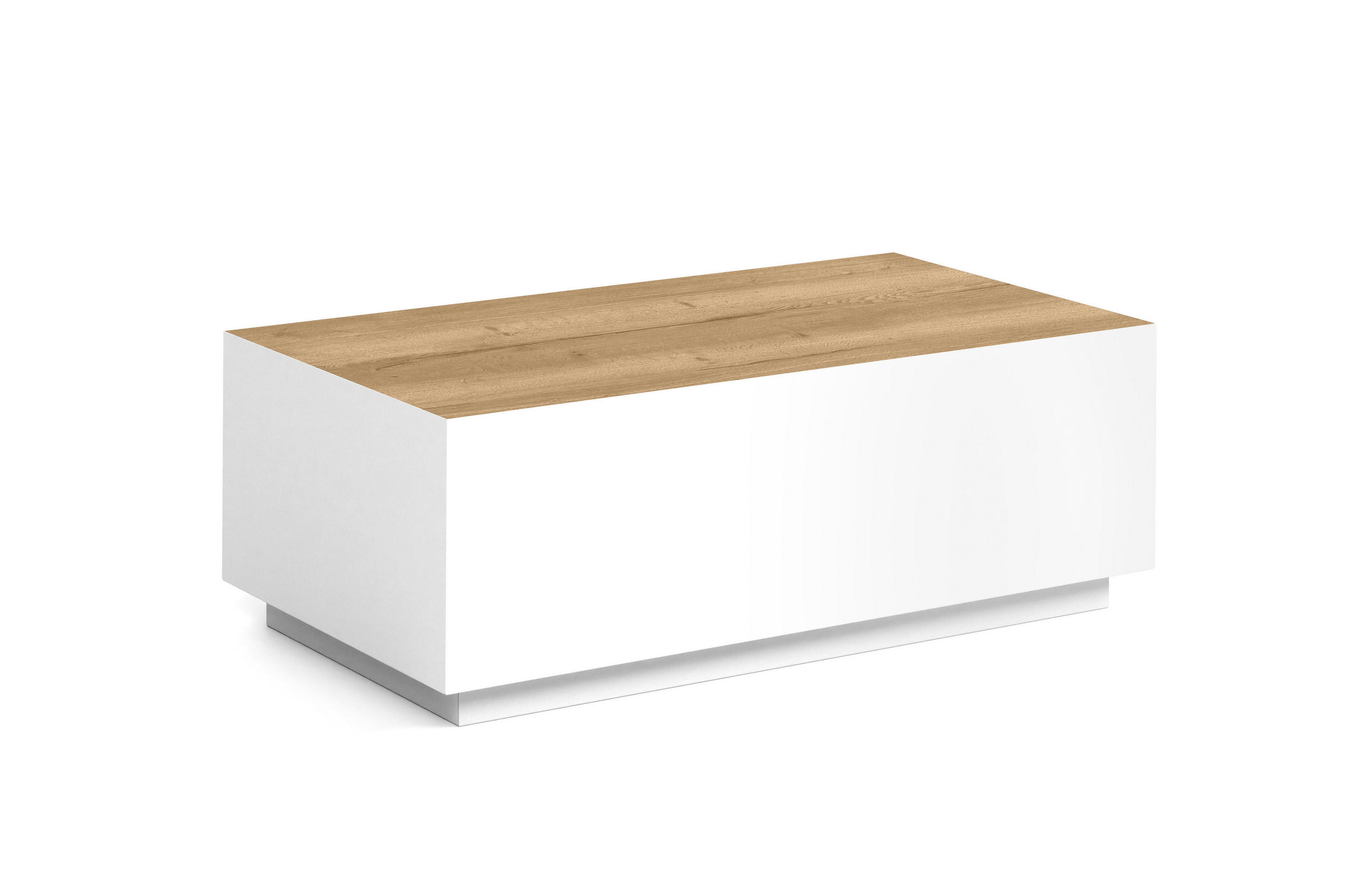 COUCHTISCH MORISS - Hellbraun/Weiß, Holzwerkstoff (55/100/36cm) - Meblini