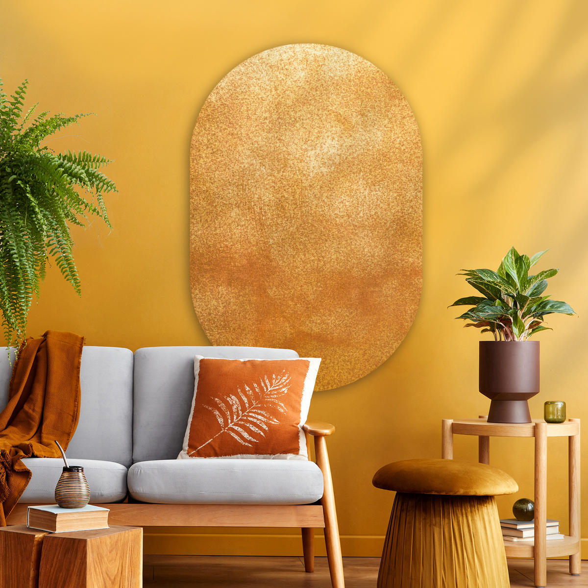 WANDBILD Eisen - Rost - Gold - Metall - Luxus 80x120 cm - Goldfarben, Kunststoff (80/120cm) - MuchoWow