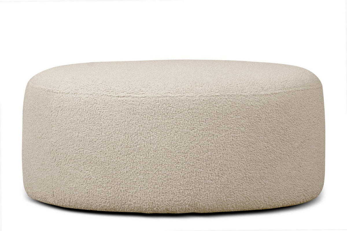 SITZHOCKER RAGGI mit 360° Drehfunktion, hellbeige - Ecru/Beige, Textil (80/36/80cm) - KONSIMO®