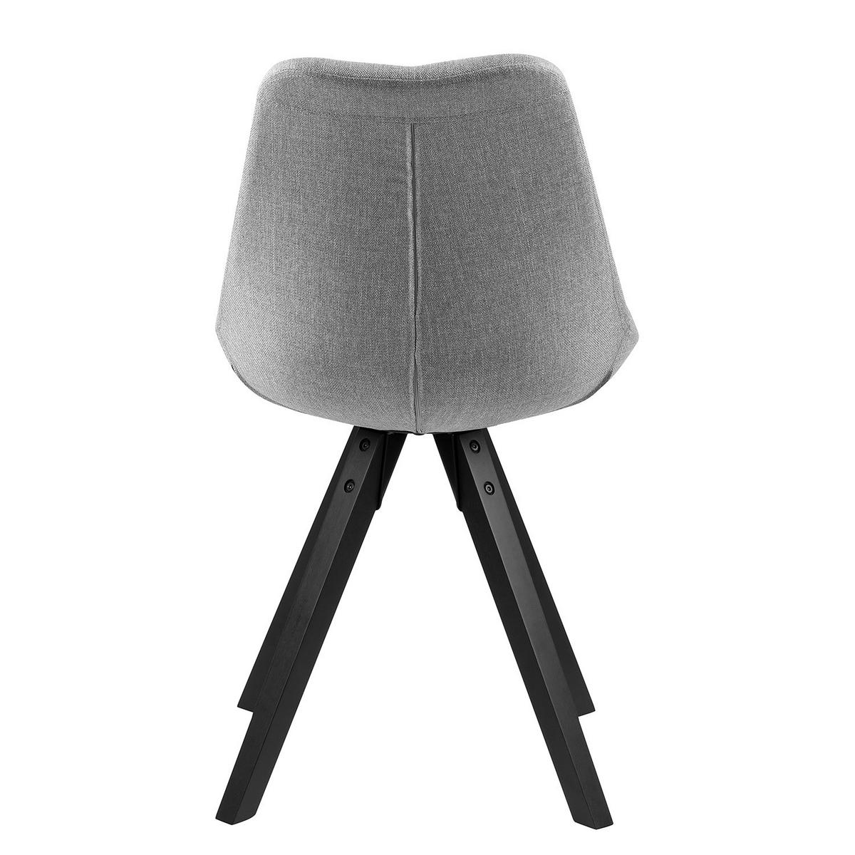 POLSTERSTUHL-SET - Schwarz/Grau, Holz/Textil (49/85/55cm) - home24