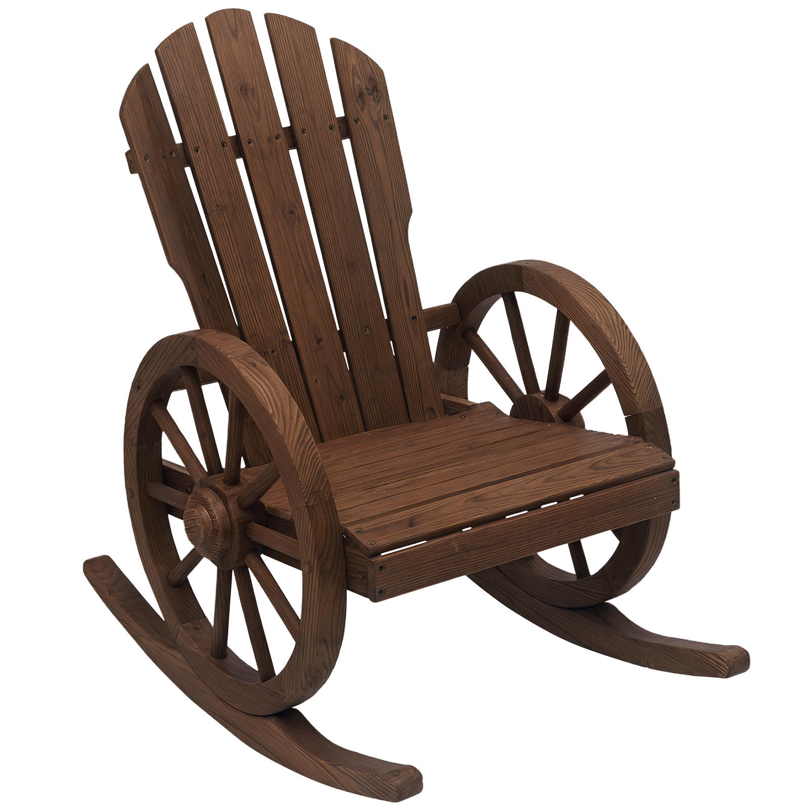 SCHAUKELLSTUHL DE-06950, versiegeltes Massivholz wetterbeständig - Dunkelbraun, Holz (88/92/68cm) - ComfortXL