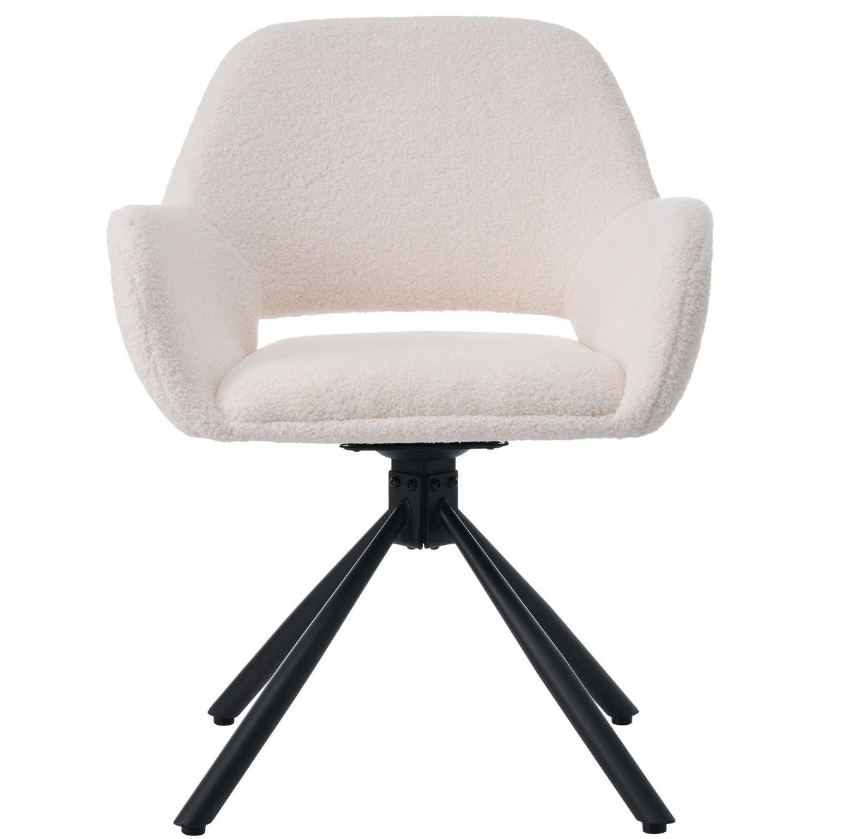 STUHL drehbar mit Armlehnen Sherpa White 6er-Set - Weiß, Metall (60/80/60.2cm) - Meubliv