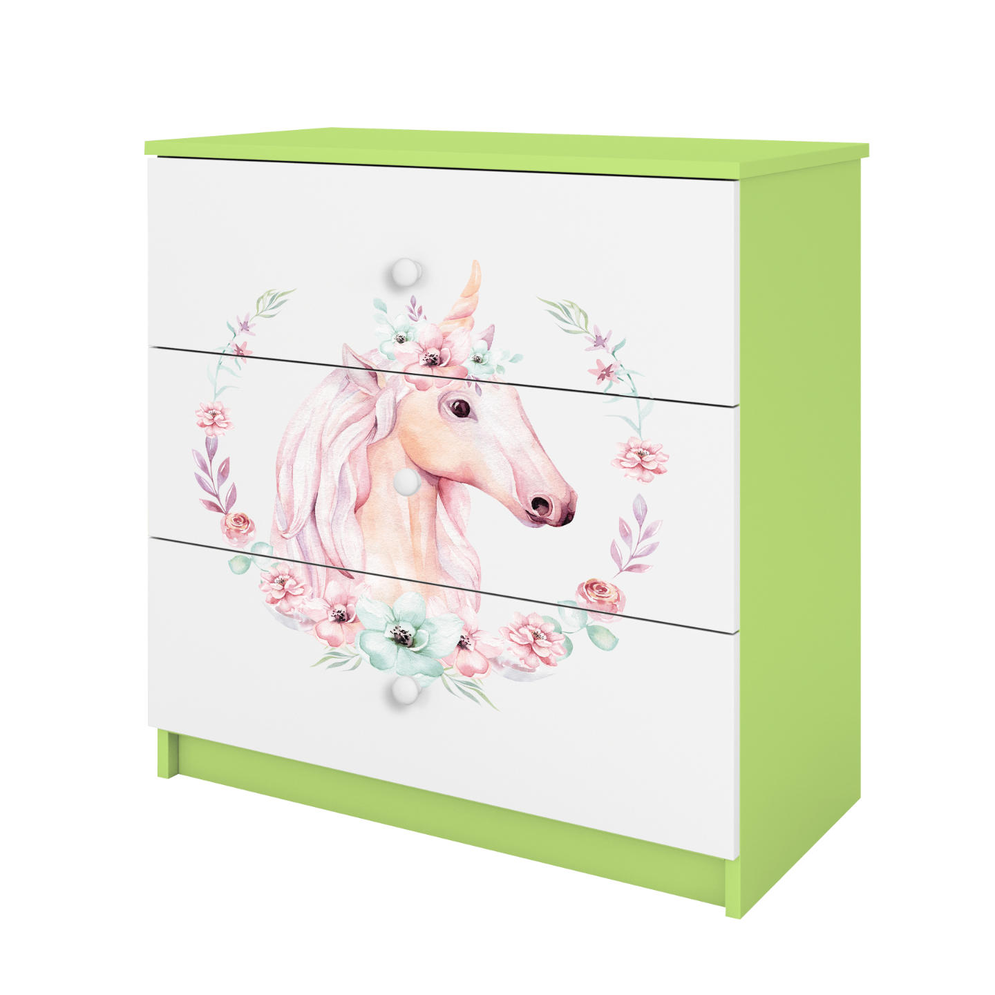 KOMMODE Babydreams Pferd 81/81/41 - Grün, Holzwerkstoff (81/81/41cm) - RAUMHIRSCH FURNITURE
