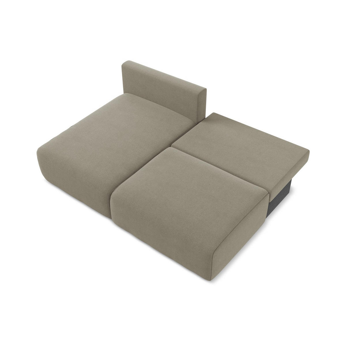 ECKSOFA mit Schlaffunktion links Strukturstoff Stoff Beige - Beige/Schwarz, Kunststoff/Textil (149/210cm) - LaMiaSofa