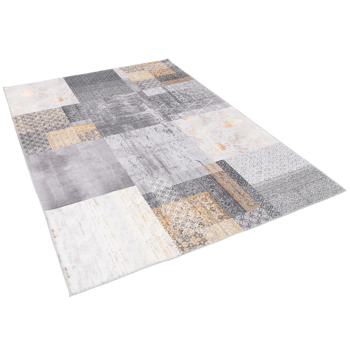 VINTAGE DESIGNERTEPPICH FINESSE PATCHWORK - Grau, Textil (140/200cm) - Pergamon