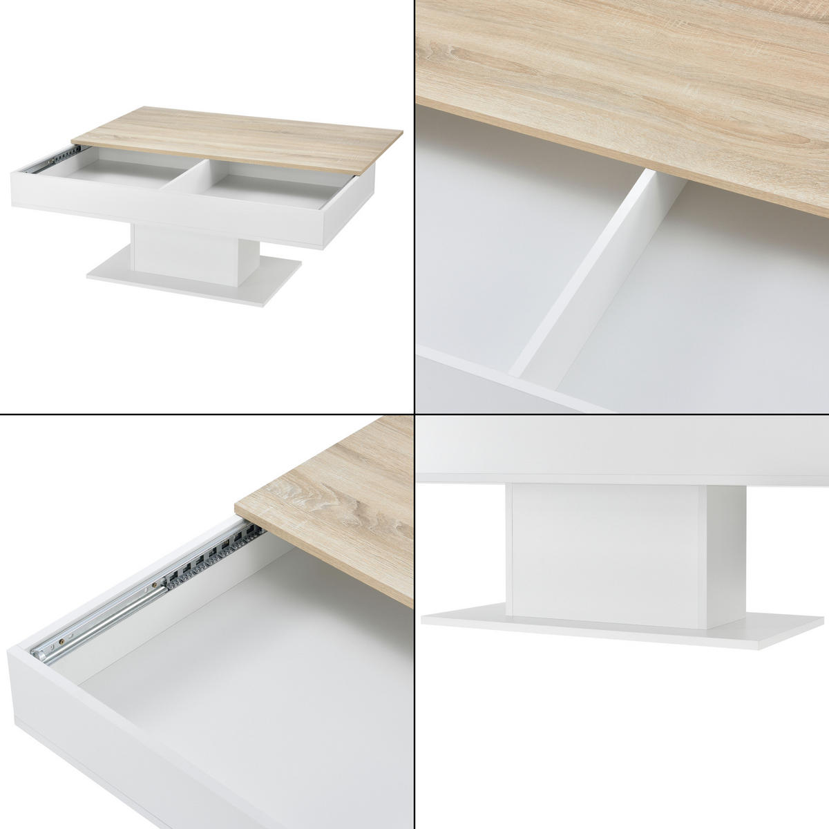 COUCHTISCH Lünen 110/60/40 - Eichefarben, Holzwerkstoff (60/110/40cm) - [en.casa]