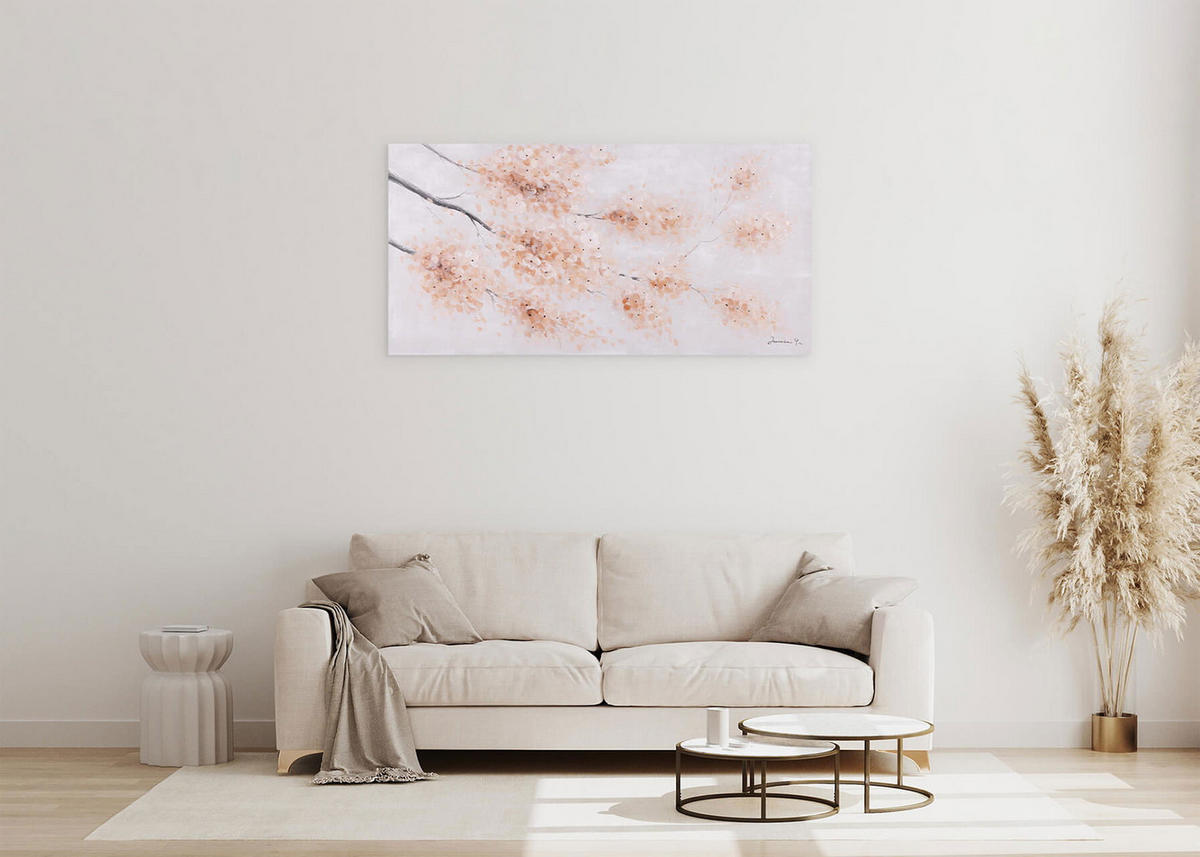 ACRYLBILD HANDGEMALT 120/60 cm - Pink, Holz/Textil (120/60cm) - KUNSTLOFT