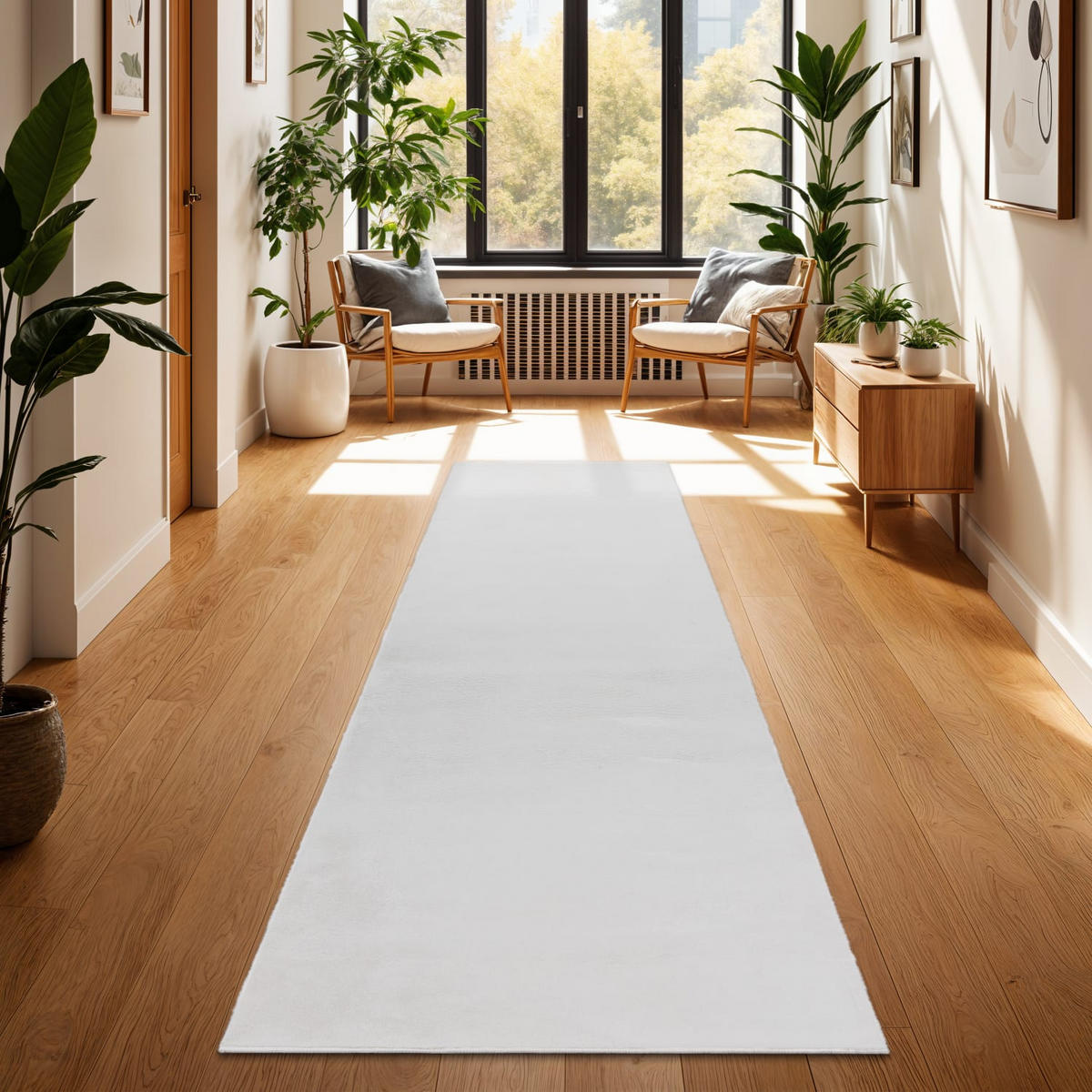 HOCHFLORTEPPICH 80/300 cm Soft 380 - Weiß, Kunststoff (80/300cm) - Paco Home